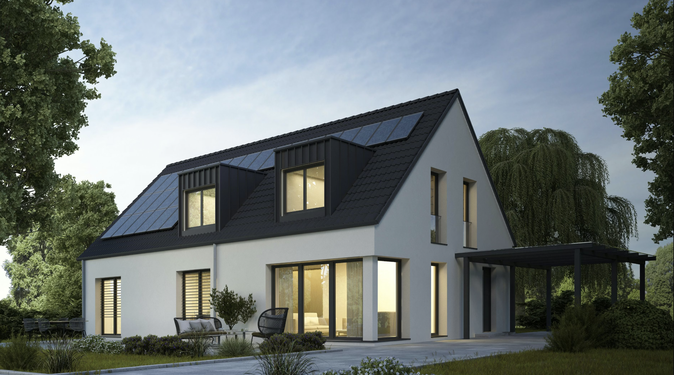 Modernes Haus mit professioneller Instandhaltung